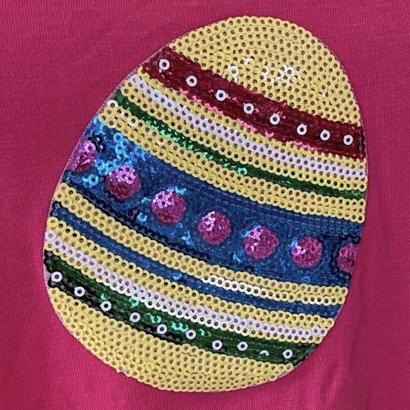Sequin Easter egg loose fit holiday tee S M L XL 2XL - Picture 4 of 4